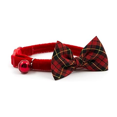 Ancol Vintage Bow Tartan Cat Collar Cover