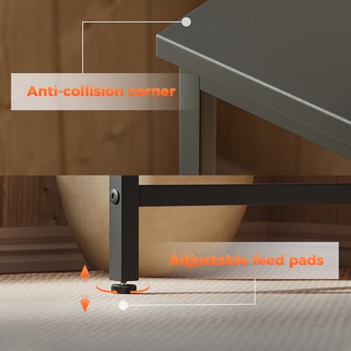 Image of 32x16 Inch Computer Desk, 0.6 inch Thick Small Office Table | Modern Simple Style, Small Study & Writing Table for Home Bedroom Work, Black