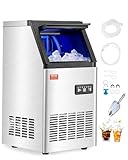VEVOR Commercial Ice Maker Machine, 100lbs/24H Ice Maker Machine with 16lbs Storage Capacity, 36 Ice Cubes in 15 Minutes, LED Digital Display Freestanding Self-Cleaning for Bar Office Restaurant