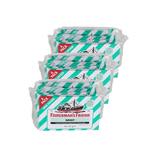 Pescadores amigo Menta Sabor pastillas sin azúcar - 12 x 25gm Cover