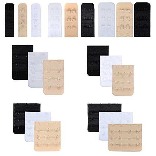 Closecret Women's Nylon Bra Extender Multi-size Brassiere Strap Extension (All in One)