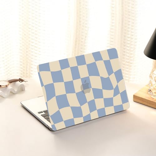 Image of AKIT for MacBook Air 15 inch Case M5 M4 M3 M2 2026-2023, Blue Checkboard | A3448 A3241 A3114 A2941, Funny Unique Pattern Hard Shell Laptop Case+Keyboard Cover+Screen Protector for Mac Air 15 inch