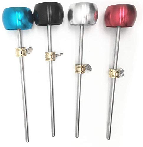 Jiayouy 2 Pieces Bass Drum Pedal Beater Aluminum Alloy Hammer Head Percussion Instrument Accessory Part Red 1 #TOP2