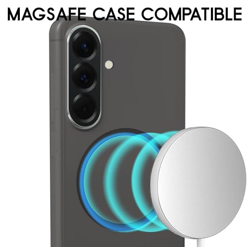 Image of Compatible for Samsung Galaxy A57 5G Translucent Hard Back | Only Compatible with Wireless Magnetic Accessories | Thin and Slim Magnetic Back Cover (Black)