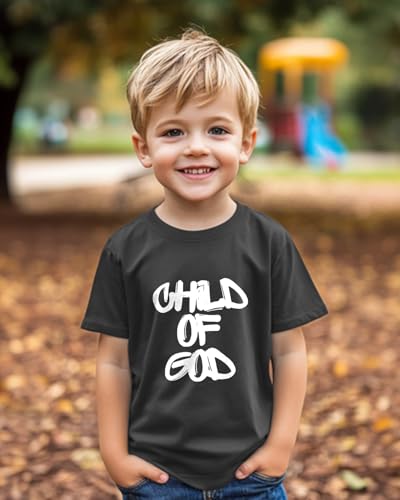 Image of Christian T-Shirts Child of God Shirt Kids Toddler Cute Girls Boys Short Sleeve Tops Graphic I'm A Child of God Tee 2-8 Years