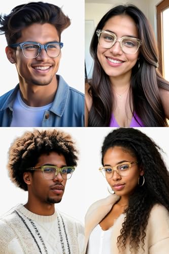 Image of VISOONE Light Weight TR90 Blue Light Blocking Glasses Frame Vision Protector Men Women ELBERT