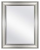 MCS 18x24 Inch Ridged Mirror, 23x29 Inch Overall Size, Two-tone Warm Pewter and Silver (20579)