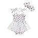 FYBITBO My First 4th of July Baby Girl Outfit Newborn American Flag Romper Dress Sleeveless Tulle Bodysuit Summer Clothes Set (White, 12-18 Months)