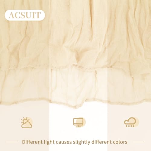 6 Pack Ivory Cheesecloth Table Runner 20 x 120 inch Gauze Table Runners 10 FT Long,Semi Sheer Cheese Cloth Fabric Table Runner Bulk for Wedding,Party,Baby Shower,Bridal Shower Decoration by ACSUIT - Used condition - Image 6