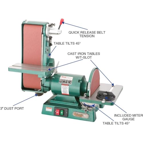 Grizzly Industrial G1183-6" x 48" Belt/12" Disc Combo Sander, 3450 RPM thumbnail 2