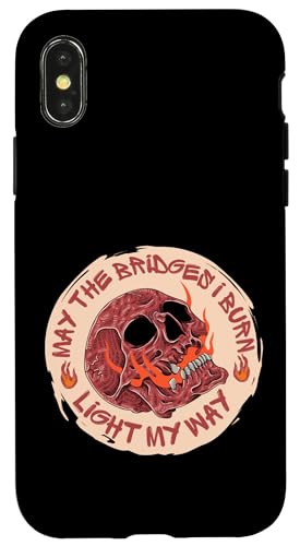 May The Bridges I Burn Light My Way Skull Gothic Graphic �X�}�z�P�[�X iPhone X/XS �p