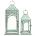 Produktbild Laterne 2er Set, Windlicht orientalisch, Metall Kerzenhalter mintgrün/gold 2 Größen