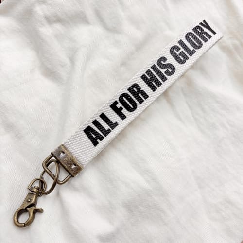 Image of Make Heaven Crowded Christian Keychain Cotton Wristlet Keychain Bronze Key Fob Soft Car Keychain Wristlet