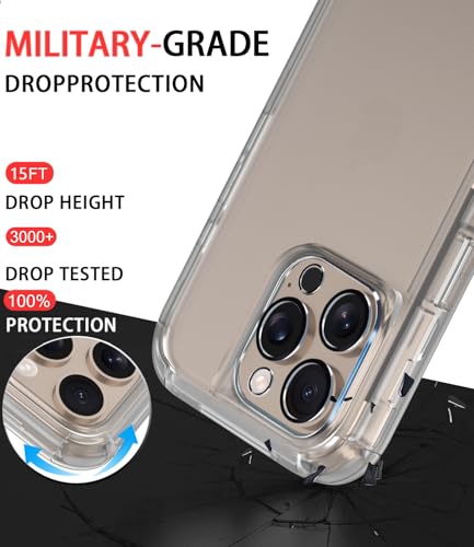 Image of Diverbox for iPhone 16 Pro Case [Shockproof] [Dropproof] [Tempered Glass Screen Protector + Camera Protectors] Heavy Duty Protection Phone Case Cover for Apple iPhone 16 Pro (Matte Clear)