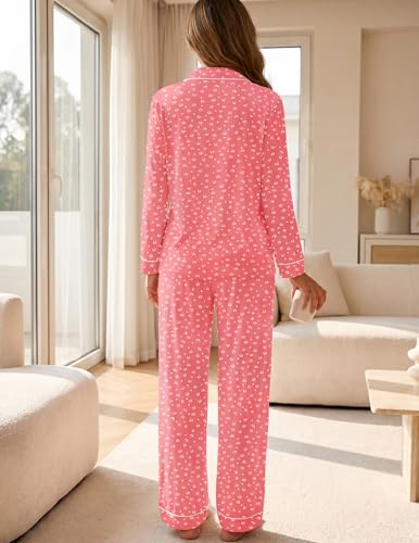 Image of ZMJ Womens Pajamas Sets 2 Piece Long Sleeve and Pant Pj Sets Button Up Sleepwear