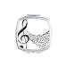Flappg Music Notes Treble Clef Mirror Square Portable Hand Pocket Makeup