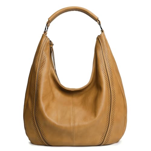 Image of Hobo Shoulder Bag Soft Leather Tote Purse with Adjustable Crossbody Strap Handbag for Work, Travel and Daily Use