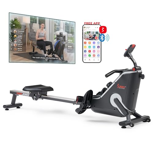 Sunny-Health-Fitness-Flip-Foldable-Rowing-Machine-for-Home-wExtended-Slide-Rail-Full-Body-Workout-Low-Impact-Optional-Extra-Long-Rail-Quiet-Rail-Cover-Water-Motion-and-Free-SunnyFit-App Sunny Health & Fitness Flip & Foldable Rowing Machine for Home w/Extended Slide Rail, Full-Body Workout, Low-Impact, Optional Extra Long Rail, Quiet Rail Cover, Water Motion and Free SunnyFit App - Image 1