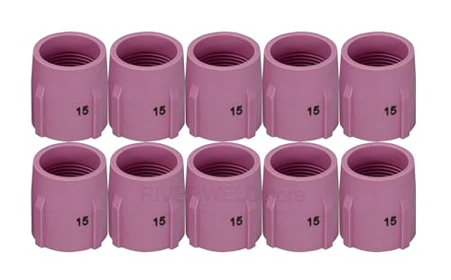 Image of RIVERWELD TIG Gas Lens Alumina Nozzle 53N89 15# 15 /16 inch 24.0mm 10pcs