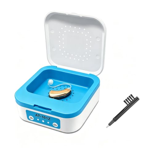 LINKIM Automatic Hearing Aid Dryer & Dehumidifier Ultra Fast Electronic Dry Box for Hearing Amplifiers & Cochlear Implants Removes Sweat & Moisture