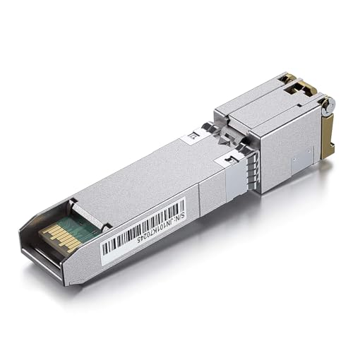 10Gtek 𝟴𝟬-𝗠𝗲𝘁𝗲𝗿 𝟭𝟬𝗚𝗕𝗮𝘀𝗲-𝗧 𝗦𝗙𝗣+ 𝘁𝗼 𝗥𝗝𝟰𝟱 𝗧𝗿𝗮𝗻𝘀𝗰𝗲𝗶𝘃𝗲𝗿,RJ45 to SFP+ Copper Ethernet CAT.6a Module, for Cisco SFP-10G-T-80,Ubiquiti UniFi, D-Link and More,Pack of 8