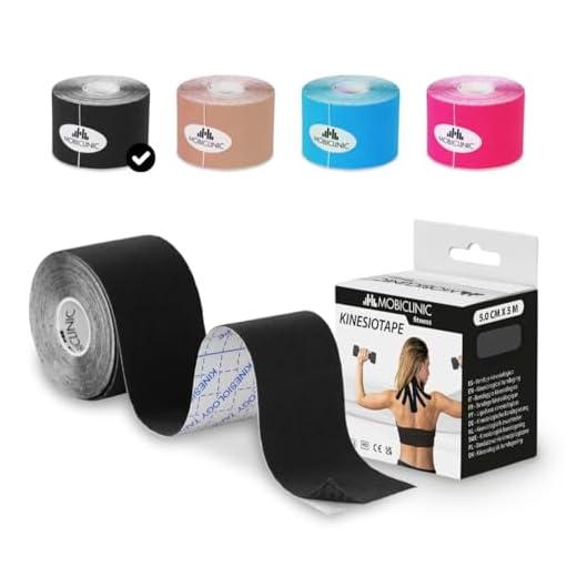 Mobiclinic®, Kinesiotape, Venda Neuromuscular Adhesiva, 5m x 5cm, Esparadrapo Deportivo, Alivio Dolor Muscular, Vendaje Kinesiológico, Apto para Múltiples Zonas, Cinta Kinesiológica, Face Tape, Negro