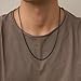 HZMAN 2mm Rolo Chain for Men Women Black Stainless Steel Men's Chain Necklace Round Box Link Chain Necklace 16-30 Inch (18in)