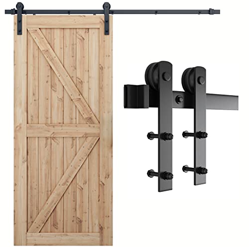 Image of SMARTSTANDARD 7ft Sliding Barn Door Hardware kit, Fit 42 inch Wide Door Panel