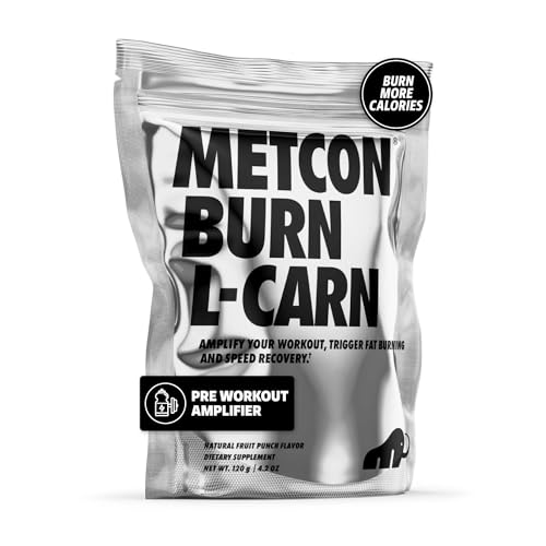 MetCon L-Carn Pre Burn - All Natural Fruit Punch and Non Stimulant Fat Burner for Pre-Workout with L-Carnitine Thermogenic (120g)