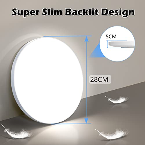 OUILA Plafon LED Techo, 24W 2000LM 6500K Lampara Techo, IP44 Ø28cm Plafones para Techo Led Lampara Led Techo Dormitorio Cocina Pasillo Baño Sala 2 Ouila Plafon Led Techo, 24w 2000lm 6500k Lampara Techo, Ip44 Ø28cm Plafones Para Techo Led Lampara Led Techo Dormitorio Cocina Pasillo Baño Sala