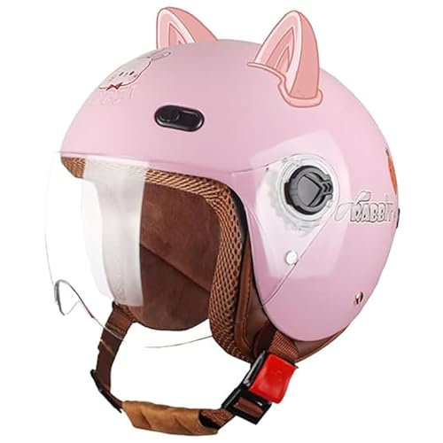 Casco Da Moto Retrò 3/4 Per Bambini, Casco Vintage Jet Per Scooter Elettrico, Go-Kart, Motocross, ATV, Per Età 2-14. 7