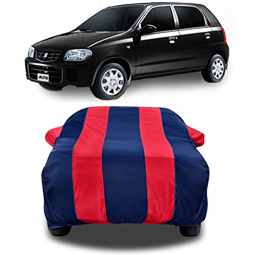 Image of Maruti Suzuki Alto LXI Car Cover Water Resistant - with Mirror Pockets Alto Car Body Cover Triple Stitched Fully Elastic Ultra Surface Body Protection Car Cover Alto LXI (Red Blue Colour)