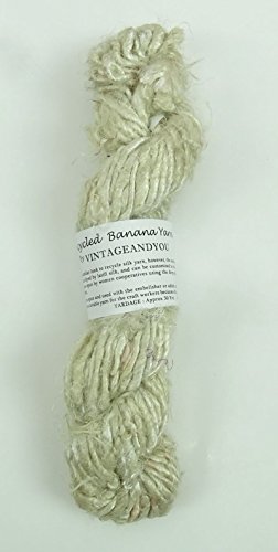100G/ 1 Skein Recycled Banana Silk Yarn Hand-Spun Soft Yarns - Natural #TOP2