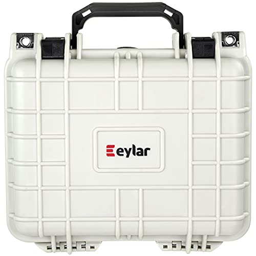 Eylar Small 10.62" Deep Gear, Equipment, Hard Camera Case Waterproof With Foam Tsa Standards (White) #TOP14