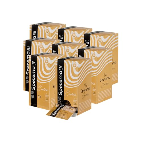 Spetema E.S.E Kaffeepads ESPRESSO CREMA, Intensität 5/10, Mittlere Röstung, 50% Arabica & 50% Robusta, 144 E.S.E Coffee Pods für Pad-Maschine, (8 Boxen x 18 Pads)