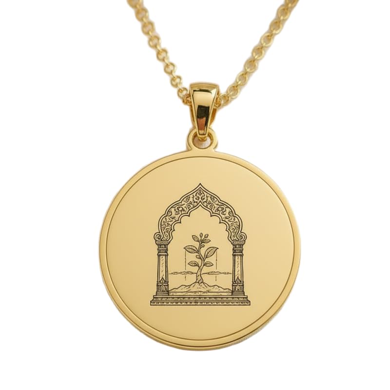 Collier gravé argent et or LKBEADS cadeau fait main idéal homme femme