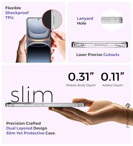 Image of Golden Sand for iQOO 13 5G Back Case - Ice Crystal Hybrid Shockproof Back Cover, Transparent PC Military Grade TPU, Crystal Clear