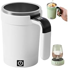 2026 Smart Self-Stirring Mug with Temperature Display, USB-C Rechargeable Auto Mixing Mug for Coffee, Protein Shakes, Tea, Portable & Magnetic Stirring Cup with Lid, Stainless Steel for Office Travel