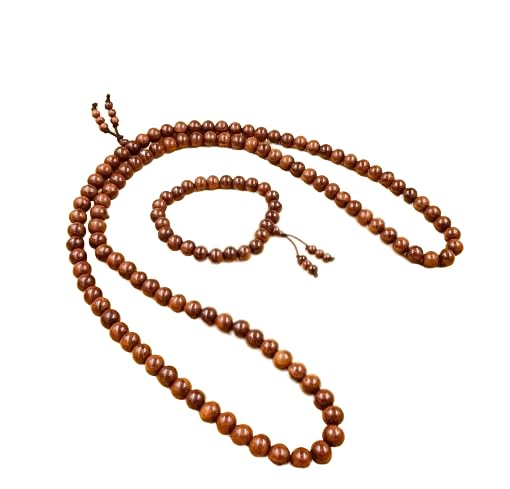 RDK SONS Red Sandalwood Mala and Bracelet Combo for Wearing on Neck and Wrist | Lal Chandan Unisex Rosary and Band | Rakht Chandan Stretchable Malai and Band for Gifting (6 MM) (B09Y44BVSC) Amazon Price History, Amazon Price Tracker