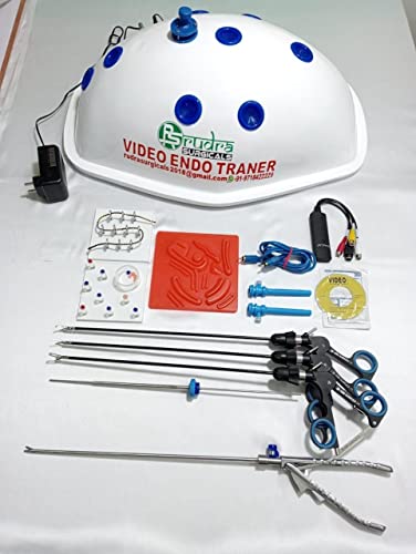 Image of Laparoscopy Trainer Turtle Shape Endo Trainer Box with 5 Instruments | Laparoscopic Endotrainer Kit | | Full Body Design Laparoscopic Training Box | Suture Practice Kit