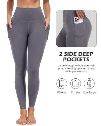 Image of ATHVOTAR Leggings with Pockets for Women, 7 Packs High Waisted Workout Tummy Control Yoga Pants