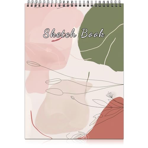 Cabreche Lindo cuaderno de bocetos encuadernado en espiral superior, 9 x 12 pulgadas, papel grueso de 100 g/m², 50 hojas, 100 páginas, cuaderno de bocetos artísticos, papel de dibujo para niñas y
