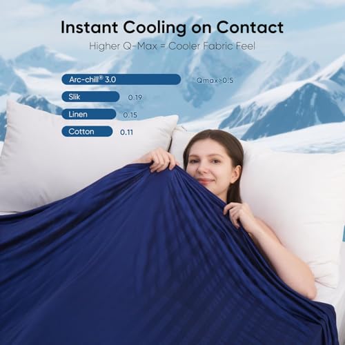 Image of Elegear Cooling Blanket for Hot Sleepers, One-Way Moisture Flow, Throw | Arc-Chill 3.0 Q-Max>0.5 Cooling Fabric with One-way Moisture Flow Helps Keep Skin Cool & Dry & Breathable, No Sticky Feeling