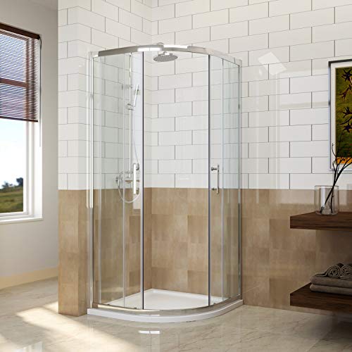 ELEGANT 900 x 900 mm Quadrant Shower Enclosure 6mm Easy Clean Glass Sliding Shower Cubicle Door