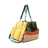 Dog Car Seat, Soft Portable 2-in-1 Pet Cushion with Pockets and Seatbelt, Small Dog Carrier, for Travel SUV Back Front Road Trip Daily Commute Puppy Indoor Golf Cart Outing Shopping Public