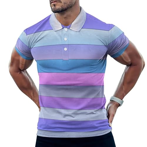 Polo de golf homme imprimé grain de bois coloré pour club house et green