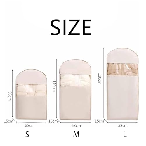 Space Saving Hanging Garment Bag with Self Compression Zipper, Space Saver Closet Organizers, Large Dust Cover Clothes Bags for Down Coat, Hanging Space Saving (Pink,L)2