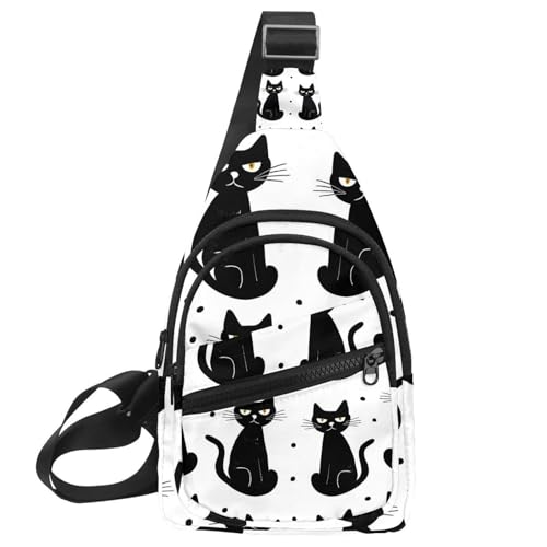 Riñonera cruzada de gato negro ideal para running y senderismo al aire libre
