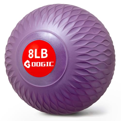 GOOGIC Slam Ball 8 lbs Medicine Ball Weighted Balls for Exercise and Workout Strength Cardio Cross-Training and Core Workouts (8LB - Purple)