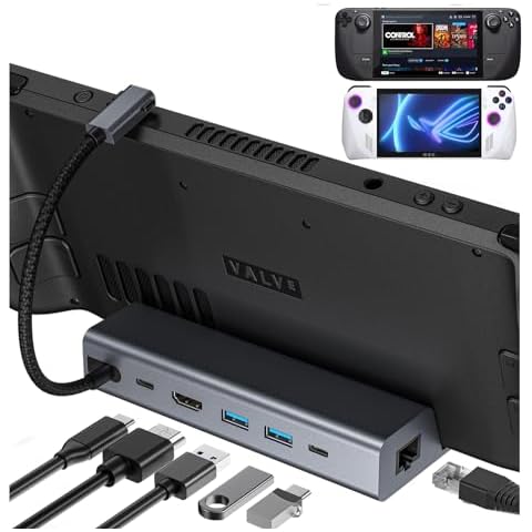 RREAKA 5 in 1 Switch Dock for Nintendo Switch OLED TV Adapter Switch Docking Station with HDMI USB 3.0 Port Type C Charging Type C Connectors Travel Switch Base Portable USB C Hub Stand Cover